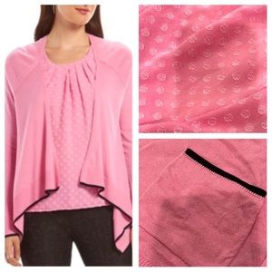 NWT Women’s ELLE Pink Clip Dot Fly Away Cardigan